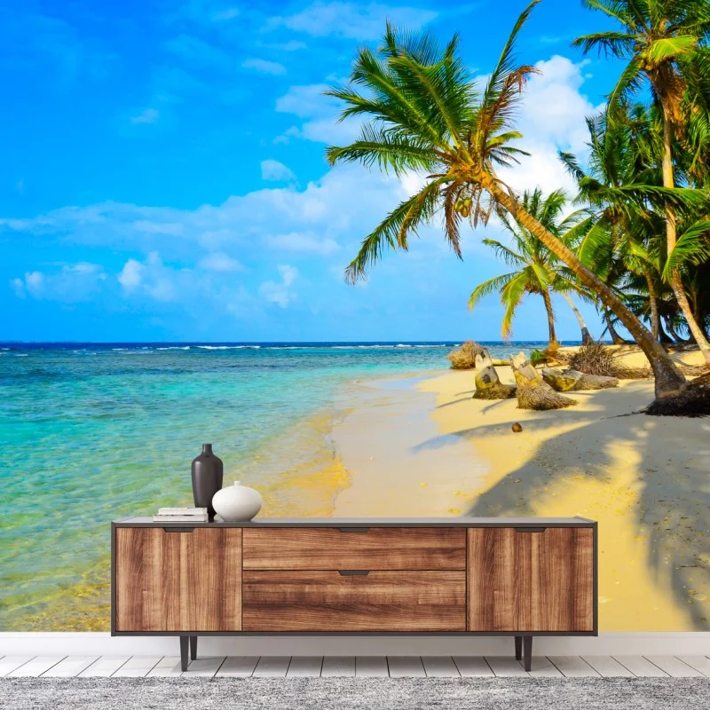Wall mural tropical turquoise beach paradise