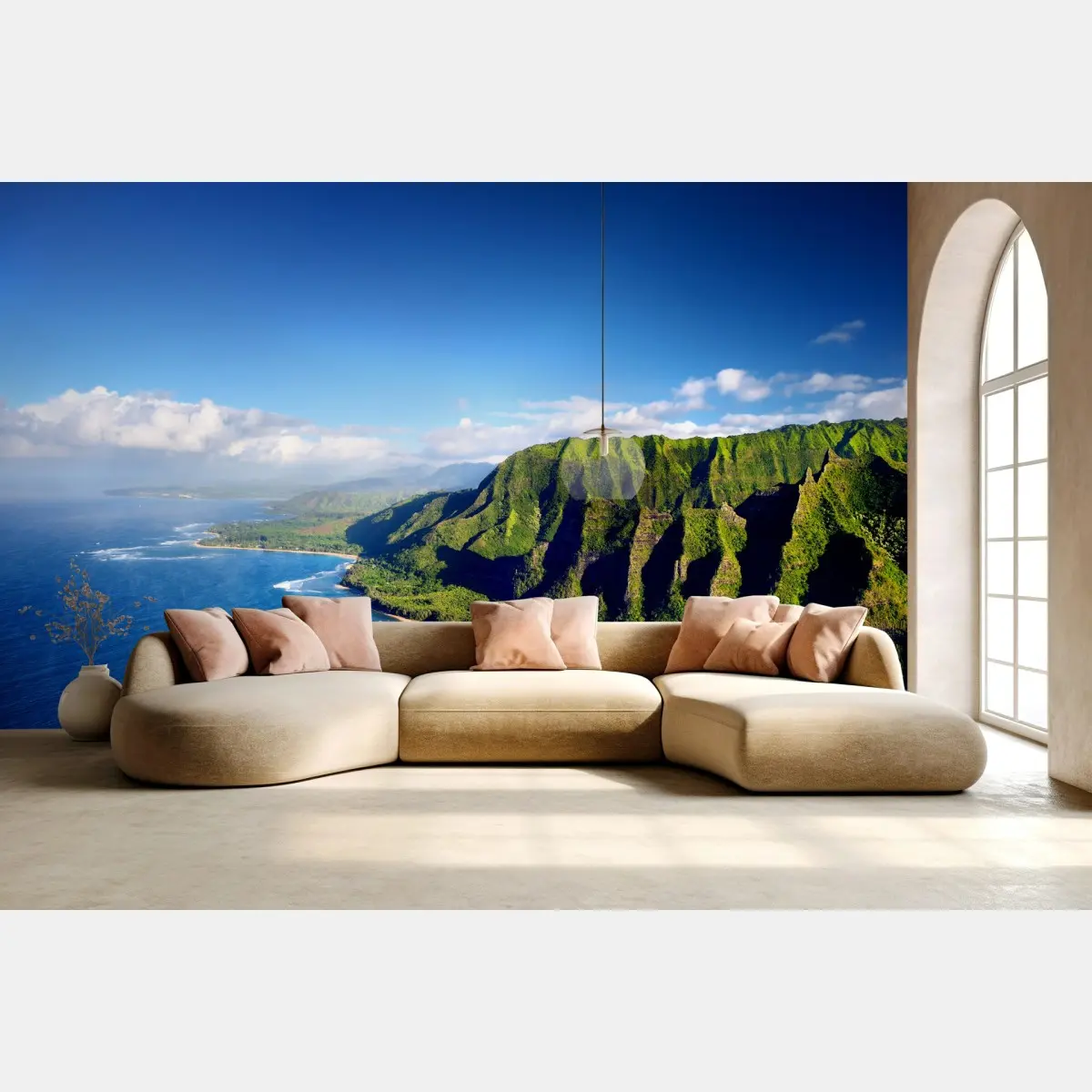 Wall mural majestic coastal cliffs over turquoise ocean • Wallissimo®
