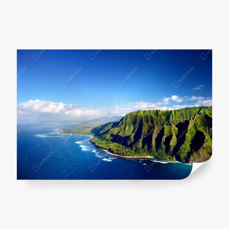 Wall mural majestic coastal cliffs over turquoise ocean