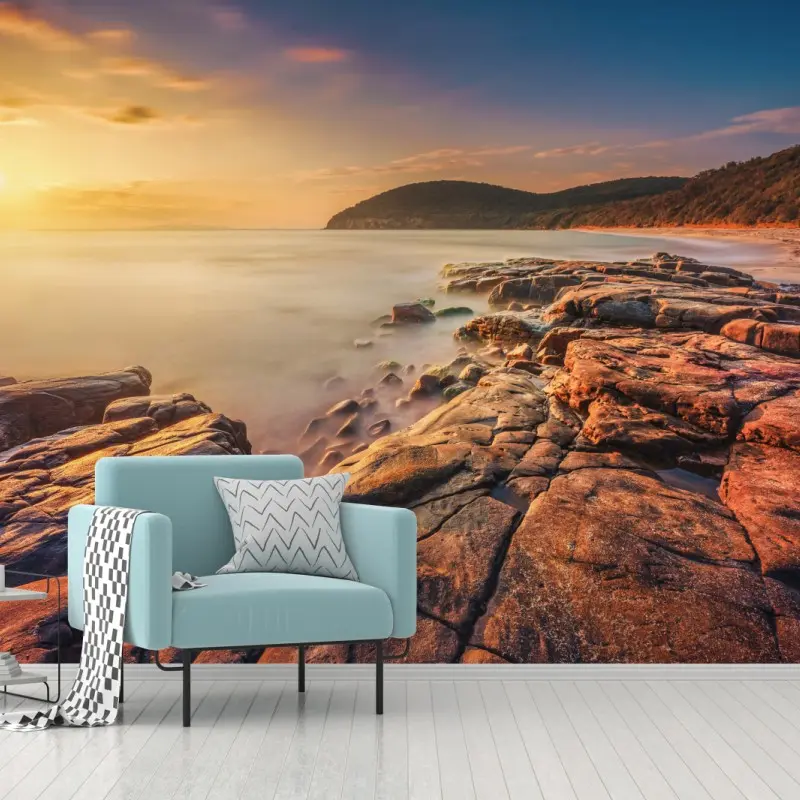 Wall mural sunset at Cala Violina beach, Tuscany