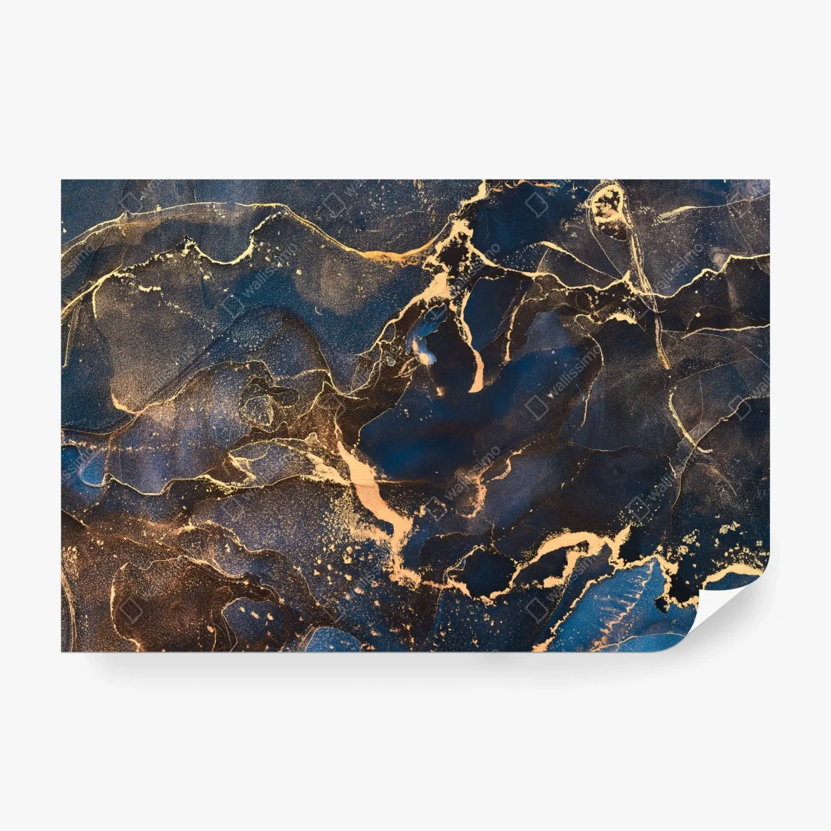 Wall mural midnight marble with golden veins ⁕ Wallissimo®