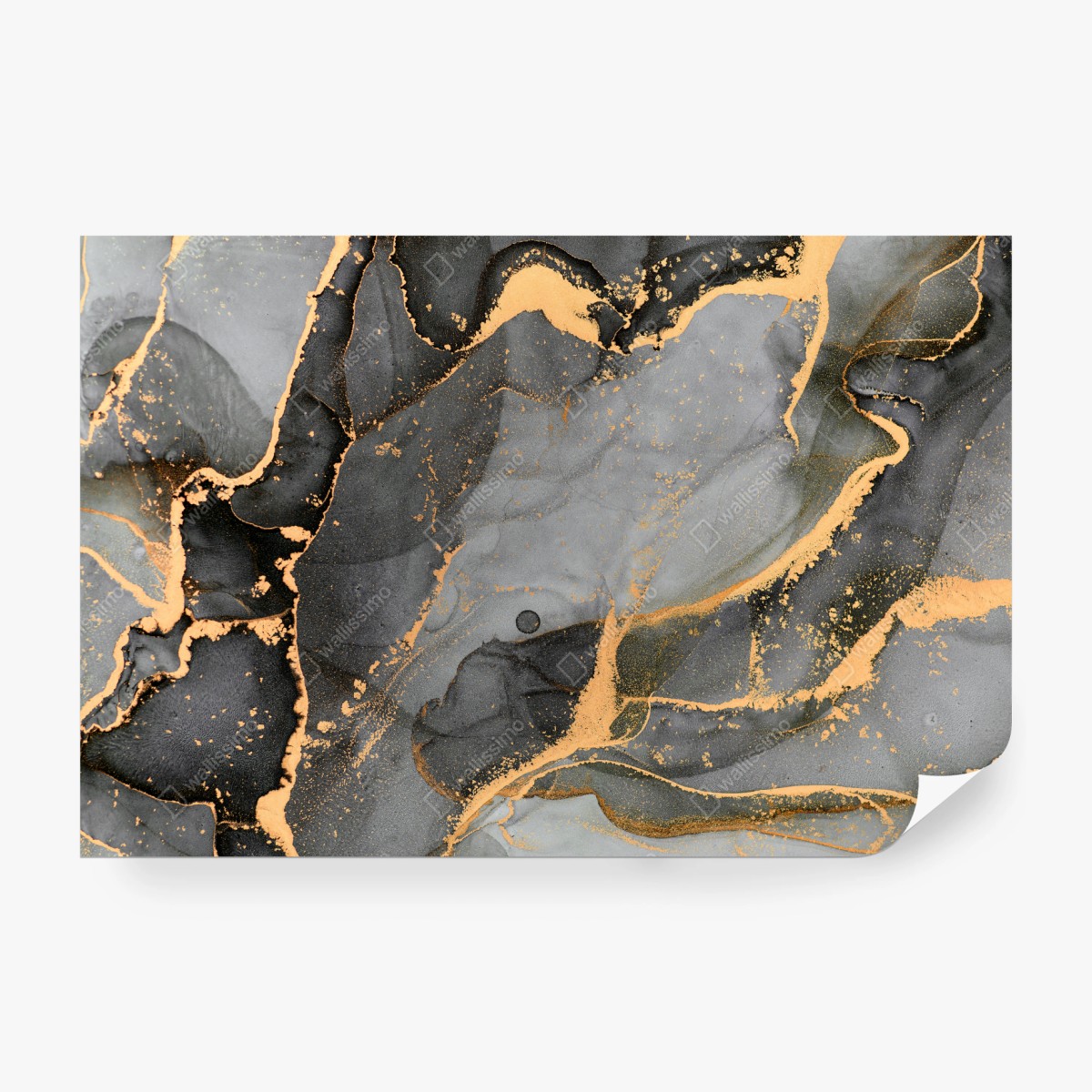 Wall mural smoky gray marble with gold veins ⁕ Wallissimo®