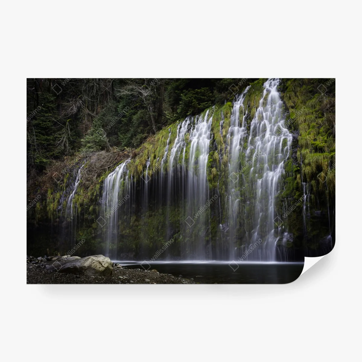 Wall mural mossy waterfall in forest ⁕ Wallissimo® Wall mural mossy waterfall in forest ⁕ Wallissimo®