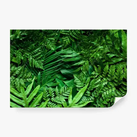 Wall mural lush green foliage pattern • Wallissimo®