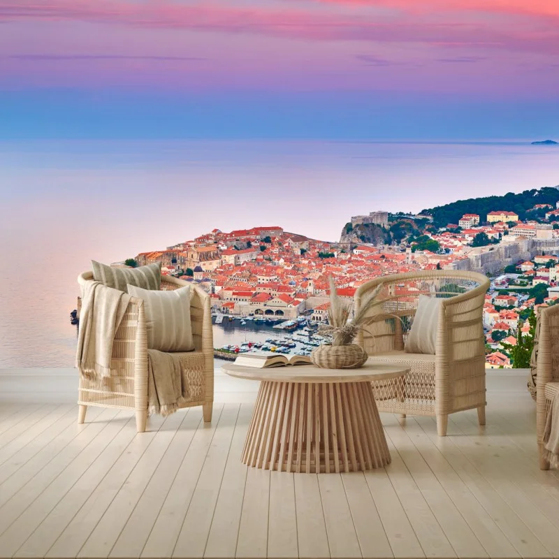 Wall mural Dubrovnik old town at sunset