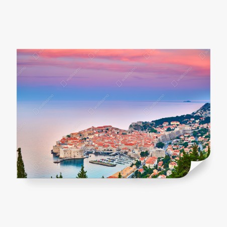 Wall mural Dubrovnik old town at sunset • Wallissimo®