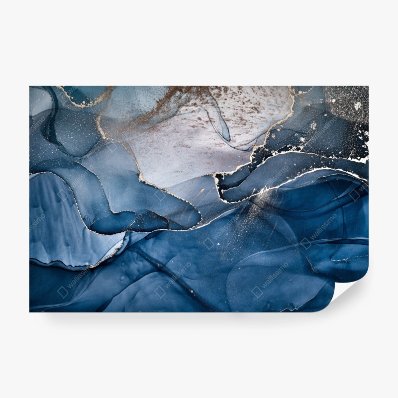 Wall mural deep blue marble abstract