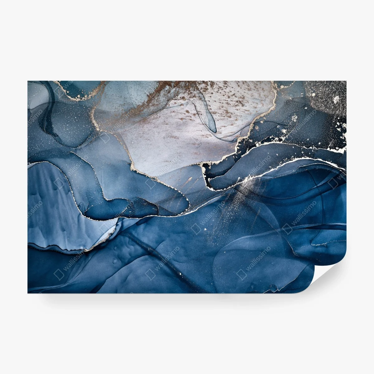 Wall mural deep blue marble abstract • Wallissimo® Wall mural deep blue marble abstract • Wallissimo®