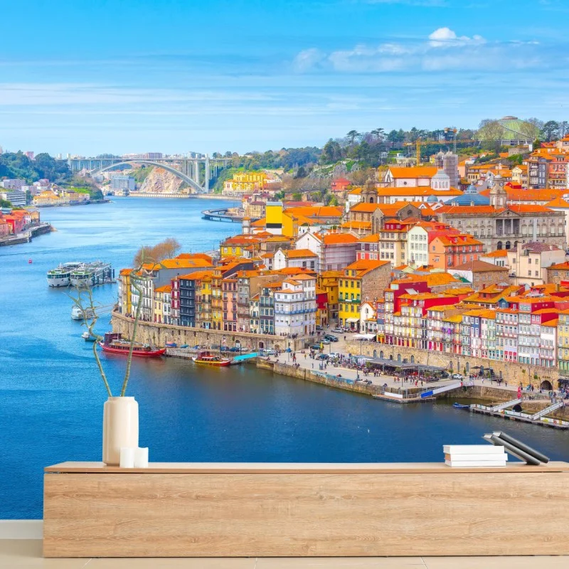 Wall mural Porto riverside panorama