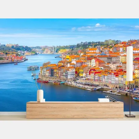 Wall mural Porto riverside panorama • Wallissimo®