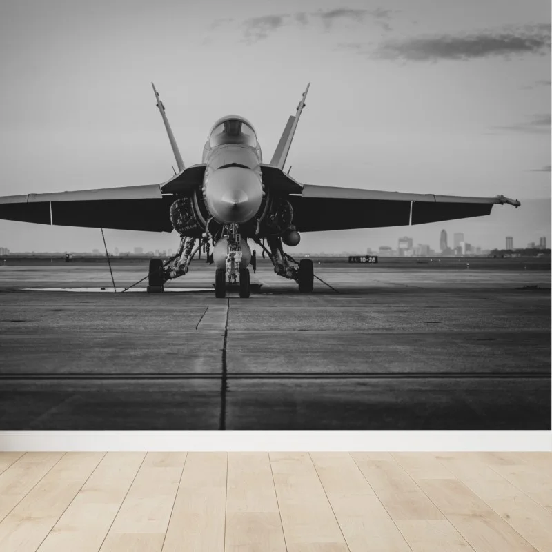 Wall mural fighter jet on runway