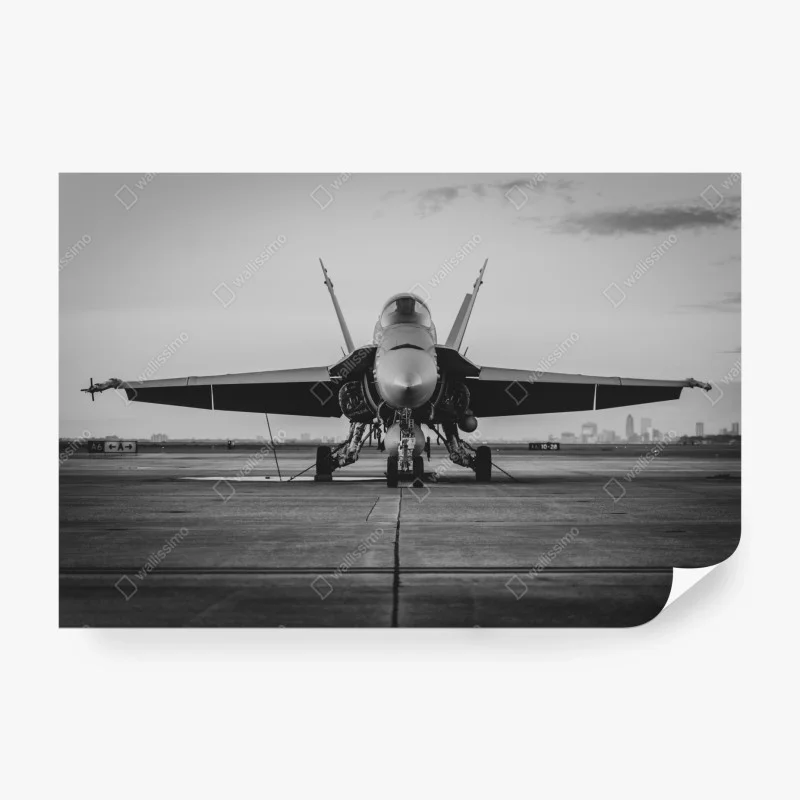 Wall mural fighter jet on runway