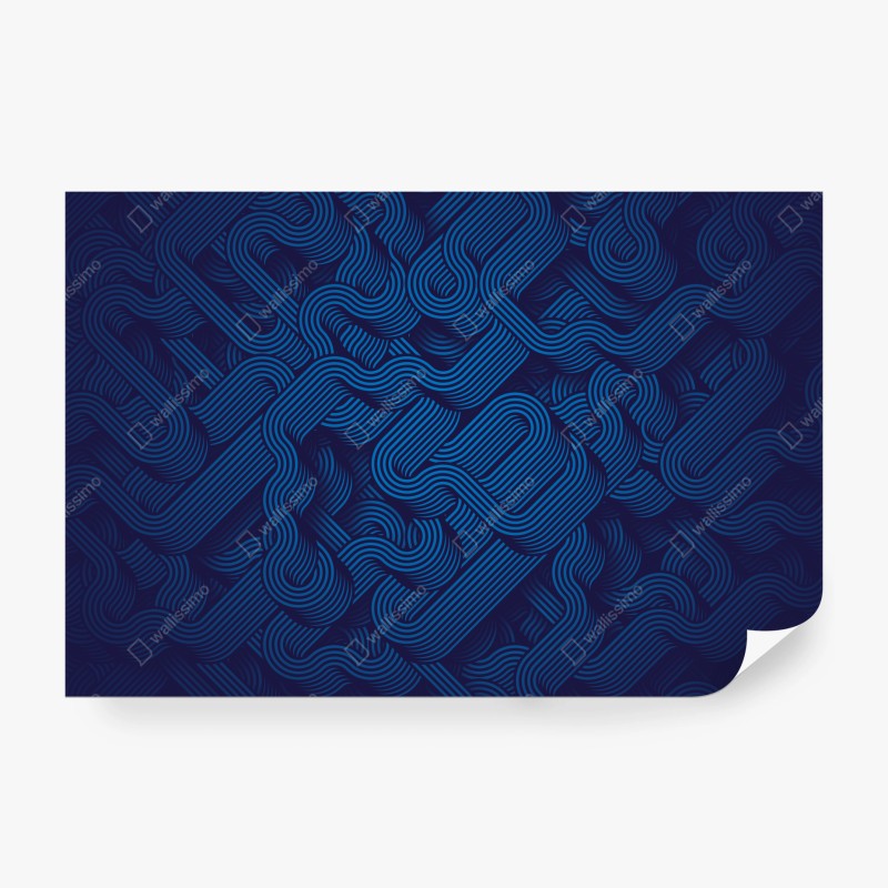 Wall mural deep blue abstract line pattern