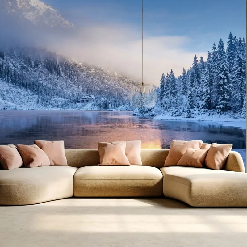 Wall mural winter sunrise in the High Tatras