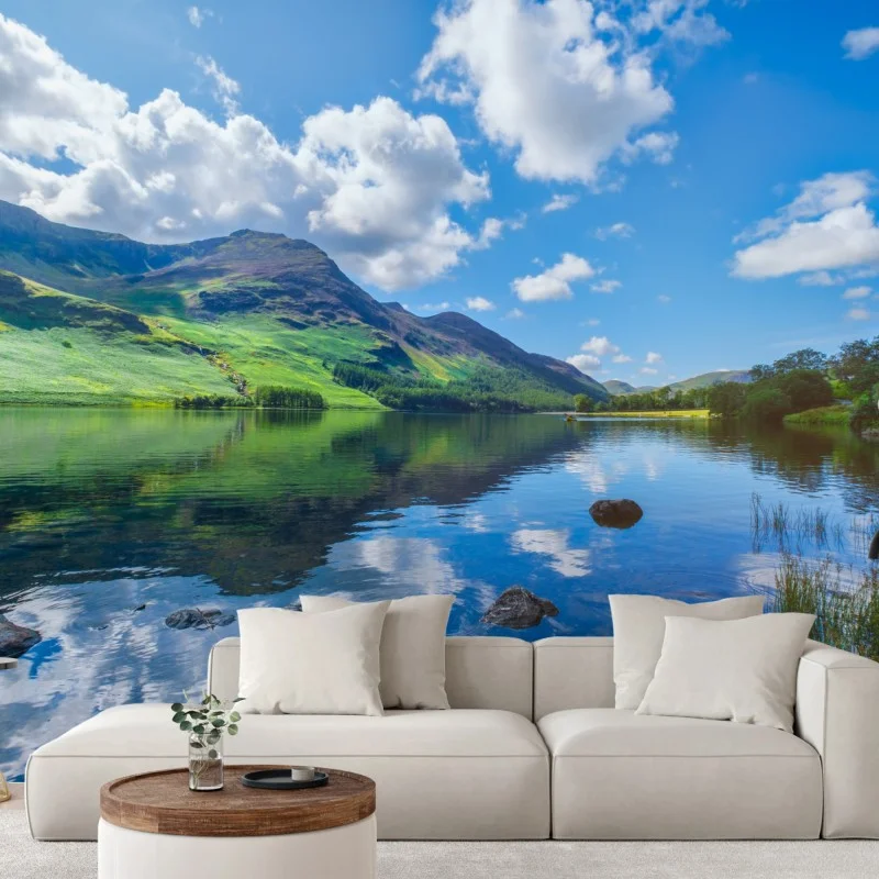 Wall mural tranquil mountain reflections at Lake District
