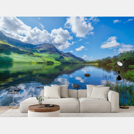 Wall mural tranquil mountain reflections at Lake District • Wallissimo®
