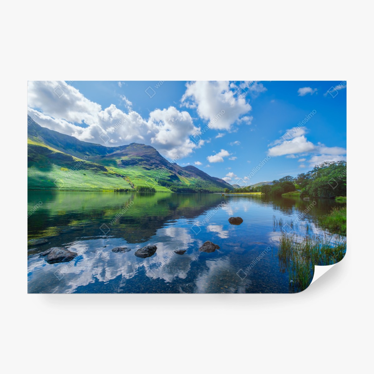 Wall mural tranquil mountain reflections at Lake District • Wallissimo®