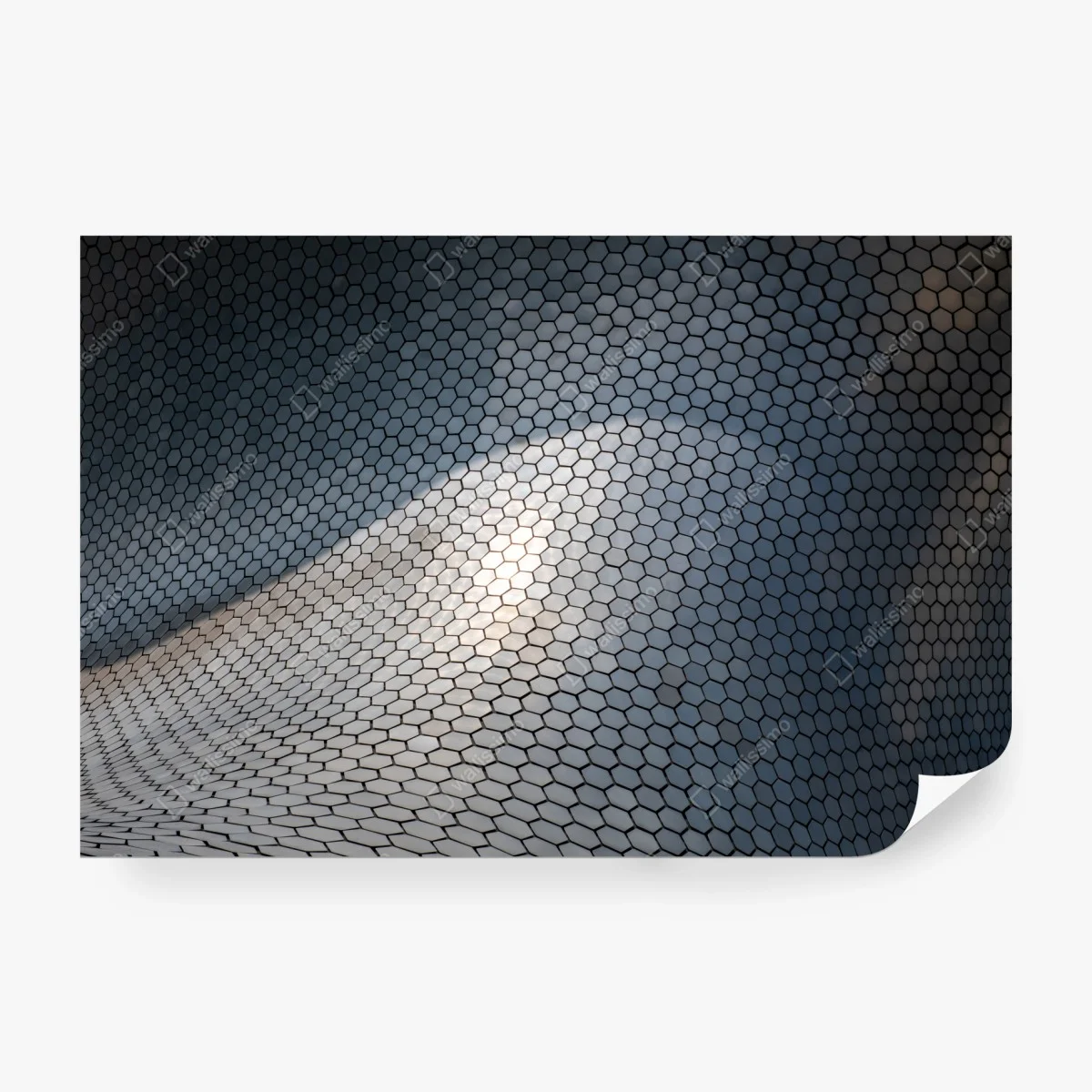 Wall mural metallic hexagon geometric facade ⁕ Wallissimo® Wall mural metallic hexagon geometric facade ⁕ Wallissimo®