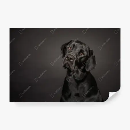Wall mural black labrador studio portrait • Wallissimo®