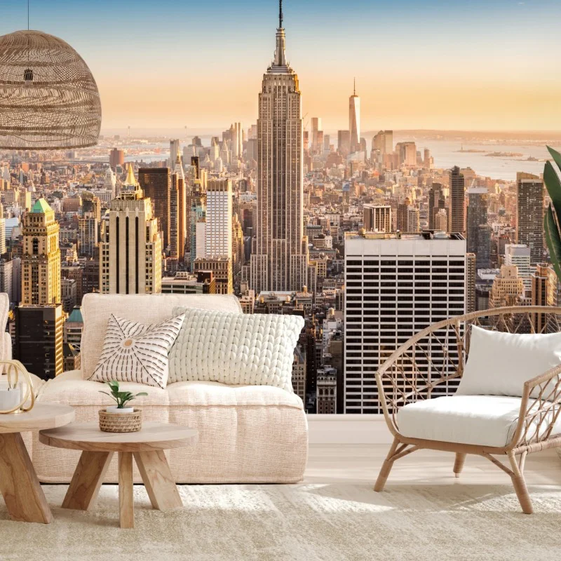 Wall mural New York skyline at golden hour