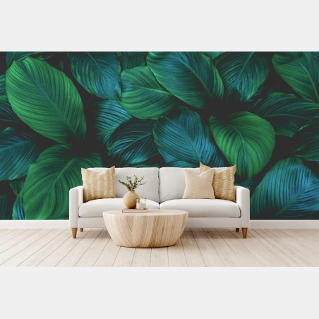 Wall mural lush tropical leaves art • Wallissimo®