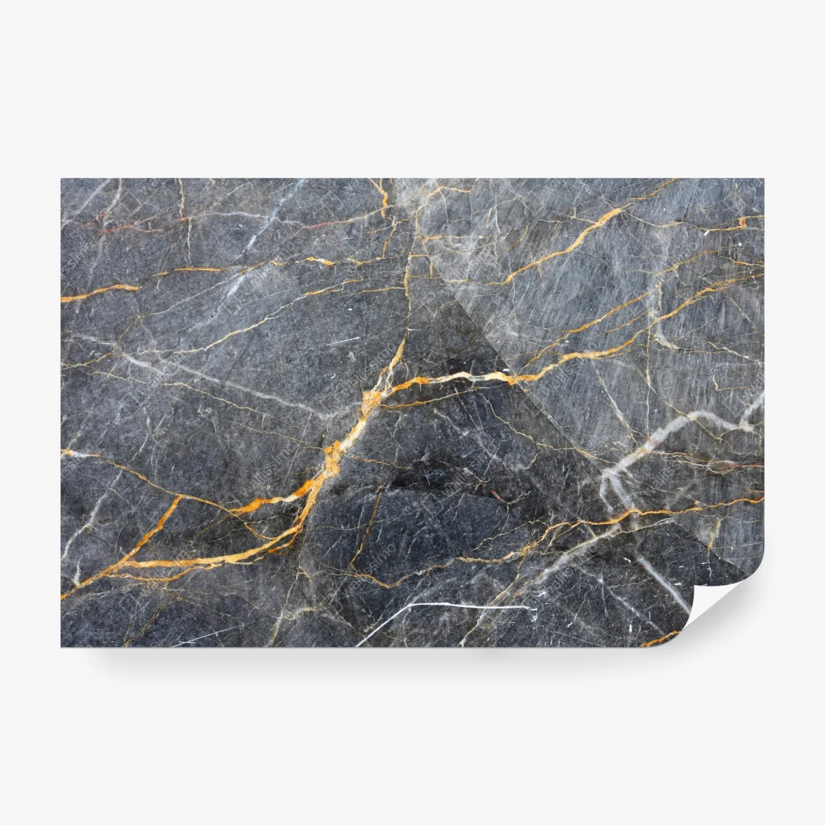 Wall mural dark gray marble with gold veins ⁕ Wallissimo®