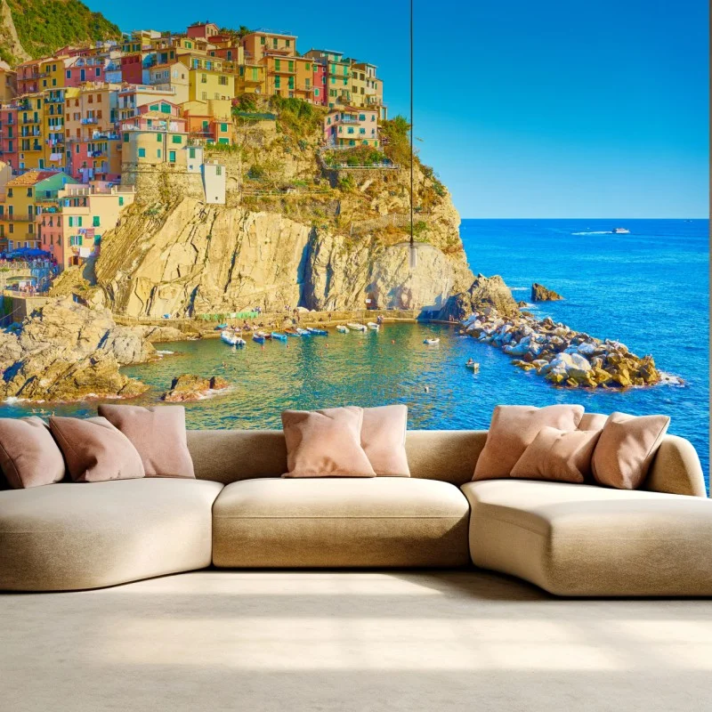Wall mural colorful coastal village at Cinque Terre