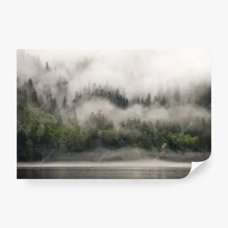 Wall mural misty coastal forest, British Columbia • Wallissimo®