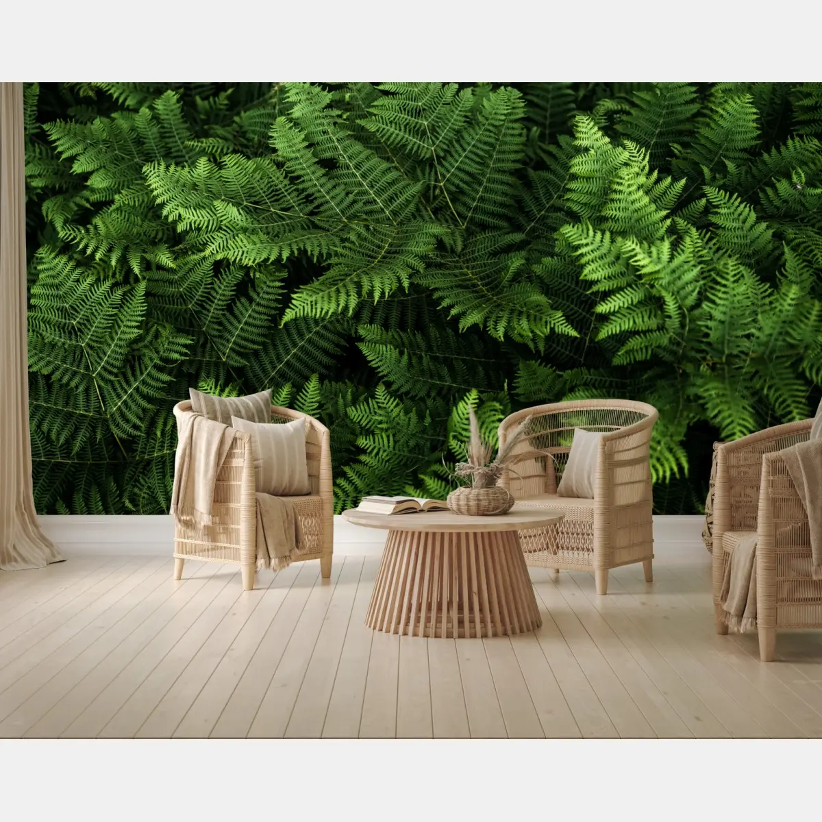 Wall mural lush green fern foliage • Wallissimo®