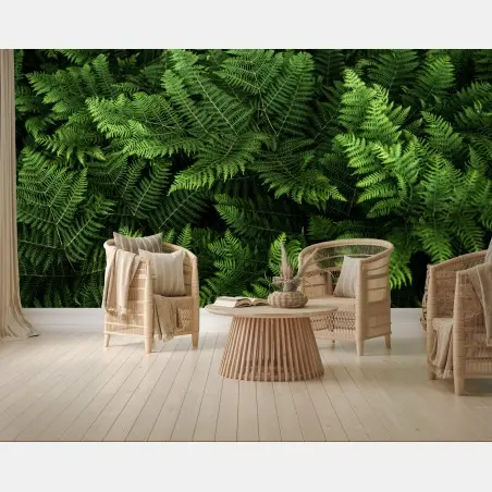 Wall mural lush green fern foliage • Wallissimo®