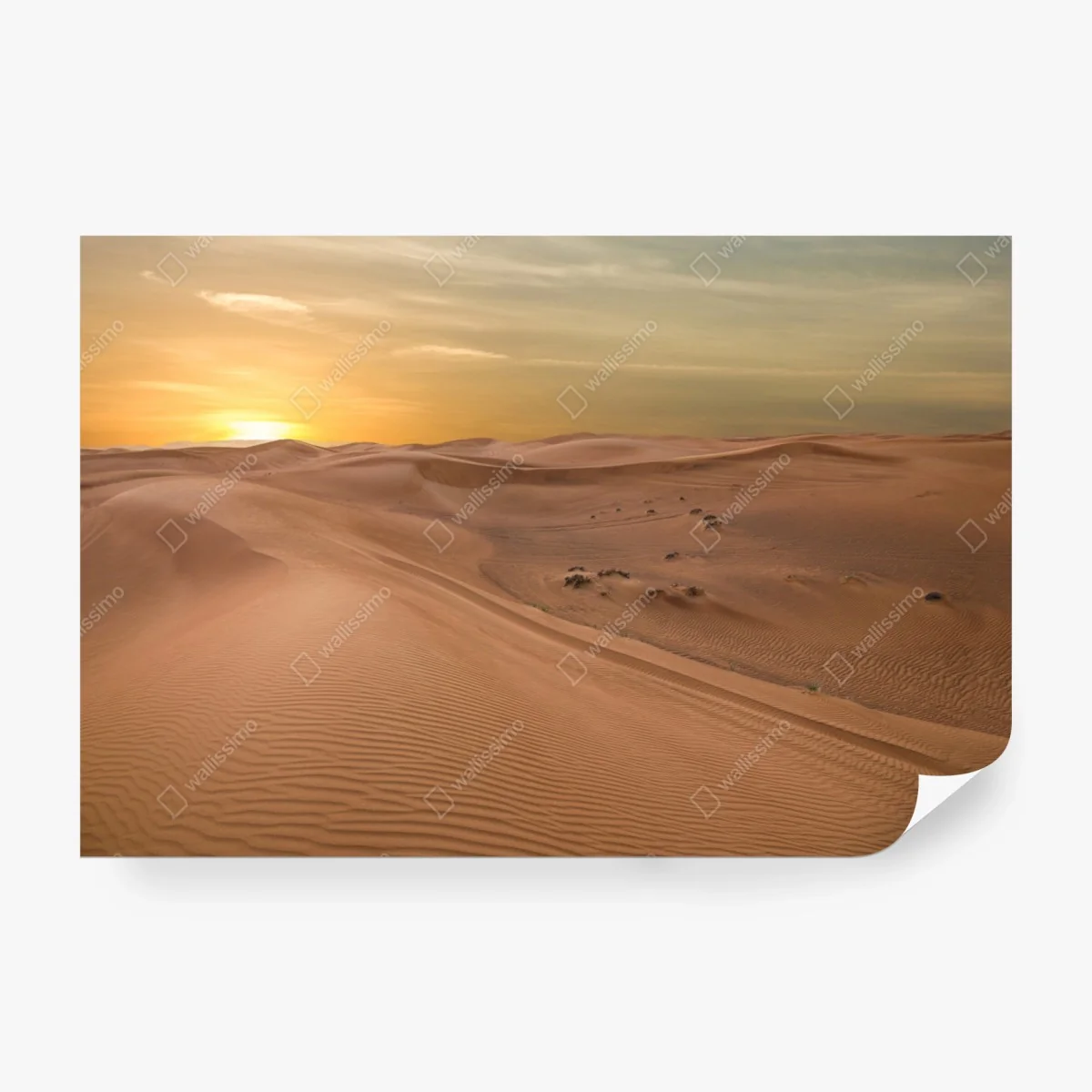 Wall mural sunset over UAE desert dunes • Wallissimo® Wall mural sunset over UAE desert dunes • Wallissimo®