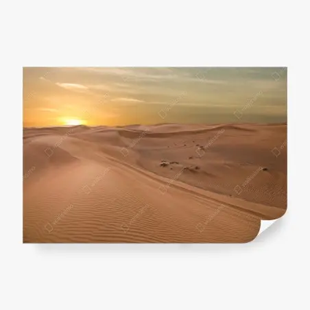 Wall mural sunset over UAE desert dunes • Wallissimo®