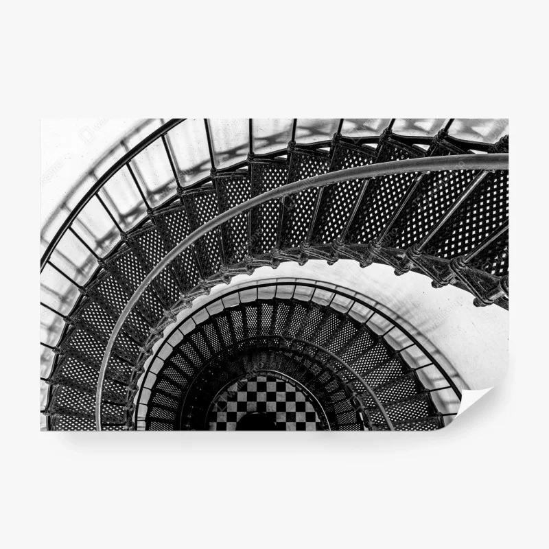 Wall mural spiral staircase geometric composition