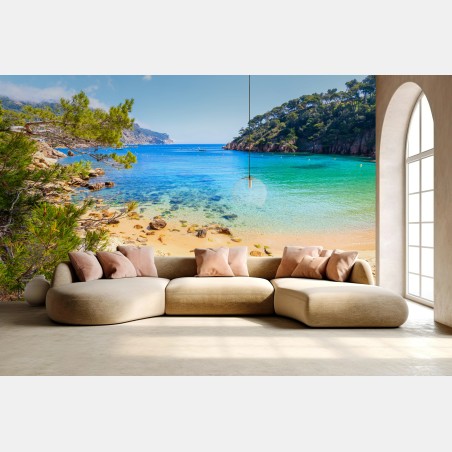 Wall mural steps to Aiguablava beach, Costa Brava • Wallissimo®