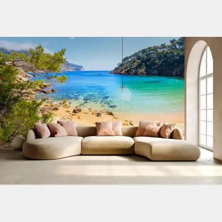 Wall mural steps to Aiguablava beach, Costa Brava • Wallissimo®