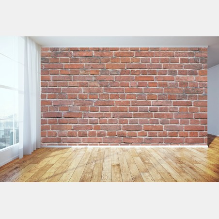 Wall mural exposed red brick wall texture • Wallissimo®