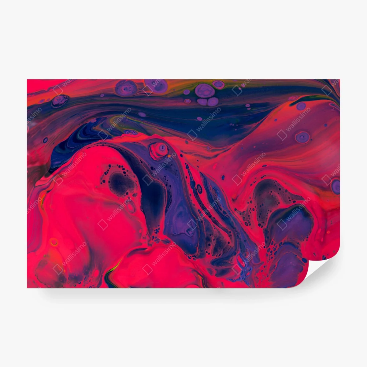 Wall mural vibrant pink abstract fluid art • Wallissimo® Wall mural vibrant pink abstract fluid art • Wallissimo®