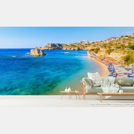 Wall mural Ammopi beach, Karpathos turquoise bay • Wallissimo®