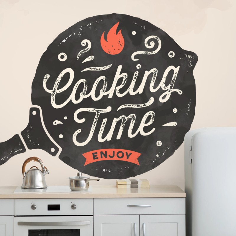 Wall mural cooking time retro kitchen art
