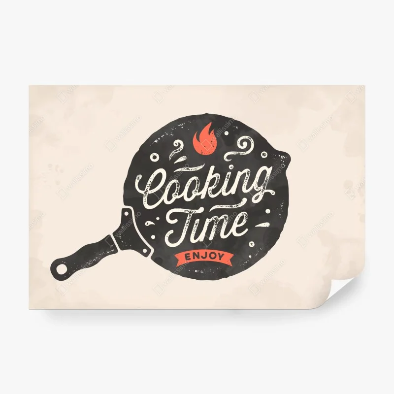 Wall mural cooking time retro kitchen art