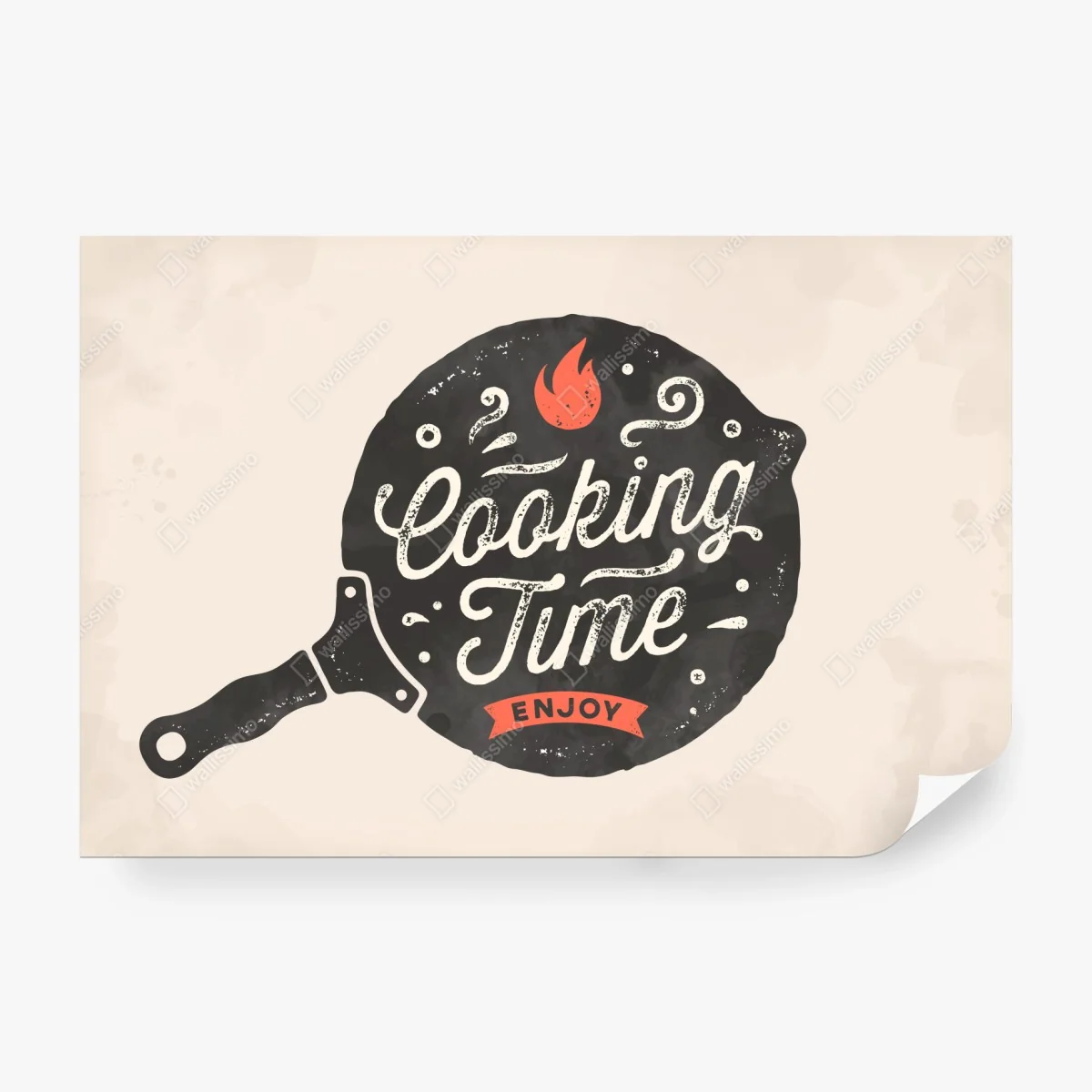 Wall mural cooking time retro kitchen art ⁕ Wallissimo® Wall mural cooking time retro kitchen art ⁕ Wallissimo®