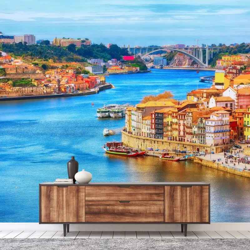 Wall mural Porto waterfront panorama