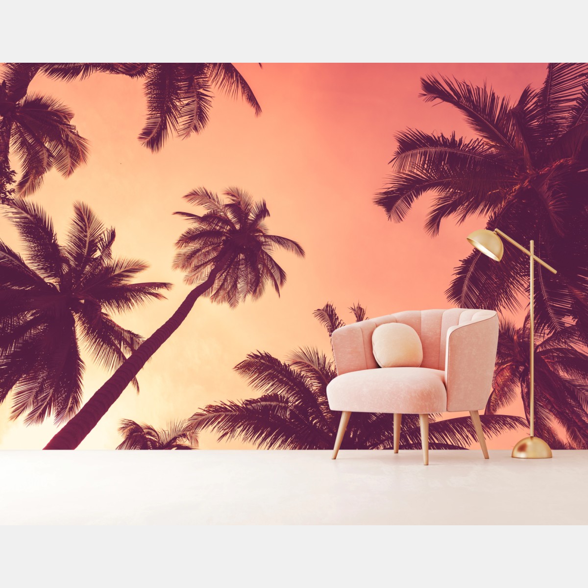 Wall mural tropical palms at sunset • Wallissimo®