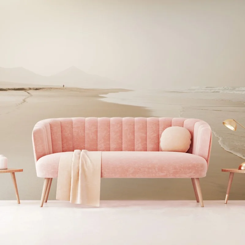 Wall mural serene sepia beachscape