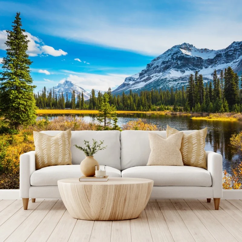 Wall mural Rocky Mountains lakeside reflection
