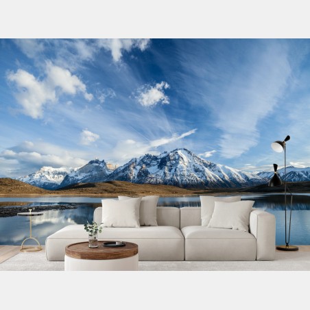 Wall mural mountain reflections on a still lake • Wallissimo®