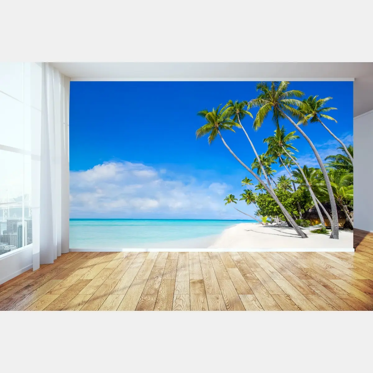 Wall mural tropical palm beach paradise • Wallissimo®