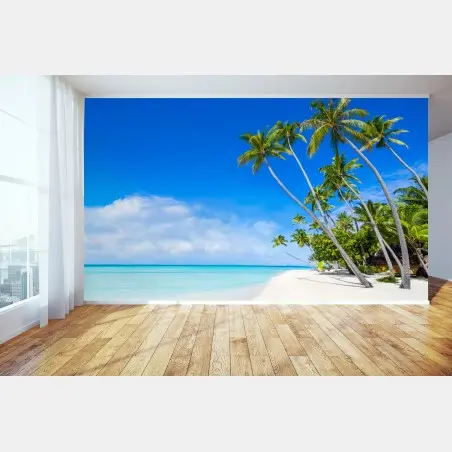 Wall mural tropical palm beach paradise • Wallissimo®