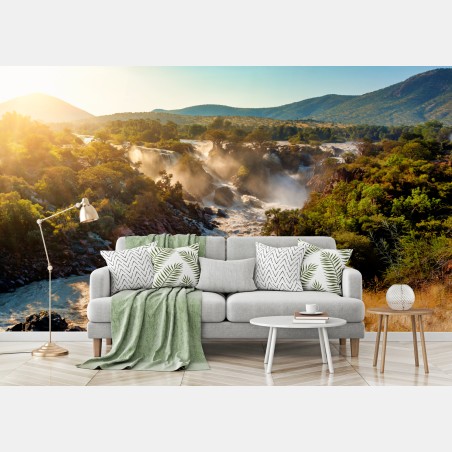 Wall mural Epupa Falls sunrise landscape • Wallissimo®