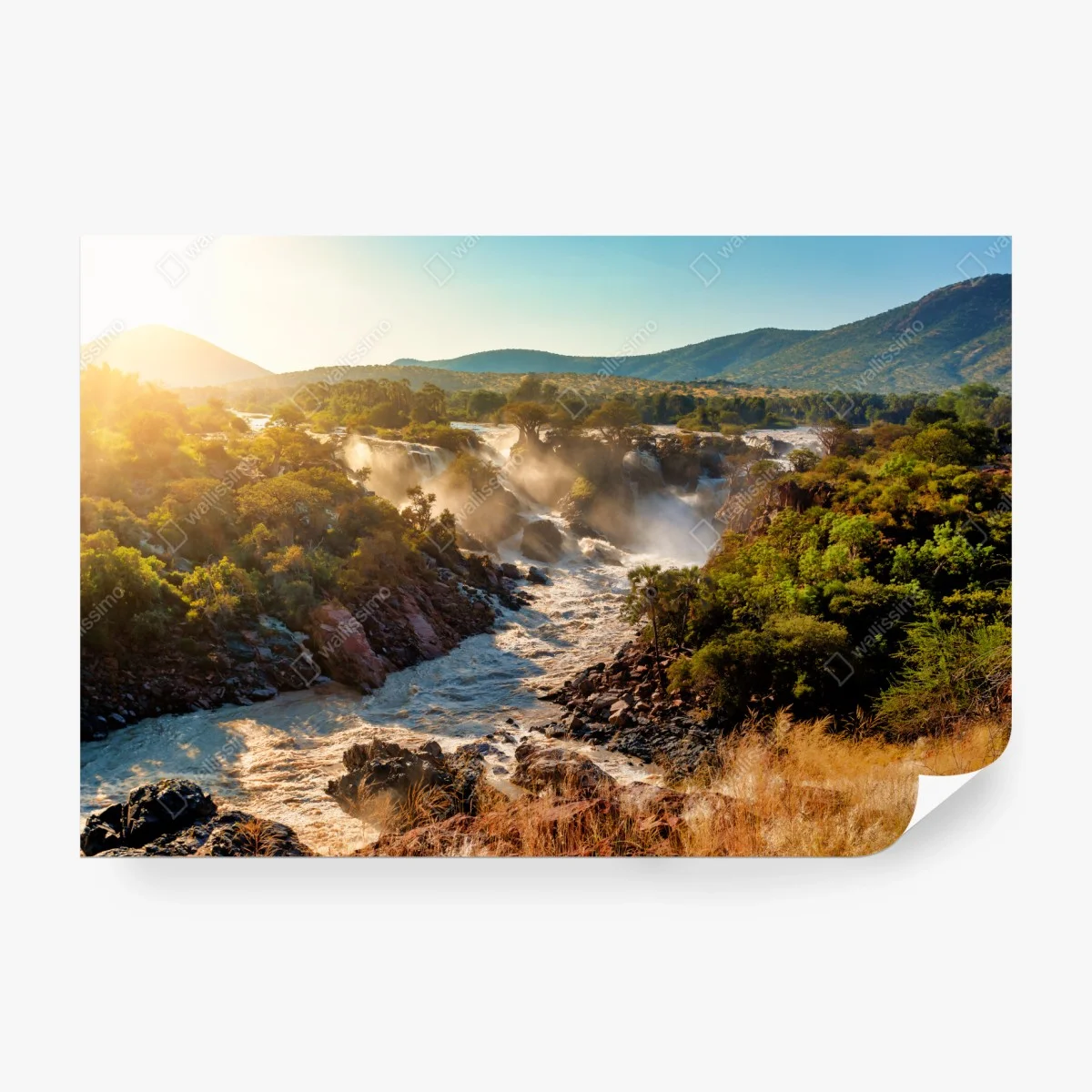 Wall mural Epupa Falls sunrise landscape ⁕ Wallissimo®